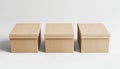 Three Rectangular Cardboard Boxes On White Background Royalty Free Stock Photo