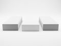 Three rectangular objects arranged in a triangular formation against a white background. isolated on white background Royalty Free Stock Photo
