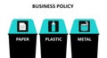 Business Policy for Waste Management and Corporate Recycling Sorting Royalty Free Stock Photo