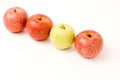 Three red apples and one green apple Royalty Free Stock Photo