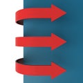 Three Red Arrow Tabs Over Paper