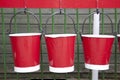 Three Red Buckets Royalty Free Stock Photo