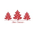 Three Red Christmas Trees decoration card element background