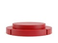 Three red circular objects stacked in a row Royalty Free Stock Photo