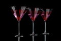 Three red cocktails in martini glass with cherry Royalty Free Stock Photo