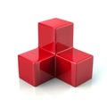 Three red cubes icon