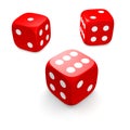 Three red dices