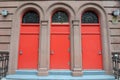 Three Red Doors Royalty Free Stock Photo