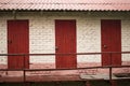 Three red doors Royalty Free Stock Photo