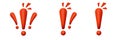 Three red exclamation marks in a row