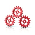 Three red gear wheels Royalty Free Stock Photo
