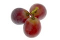 Three Red Globe grapes Royalty Free Stock Photo