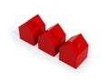 Three red houses Royalty Free Stock Photo