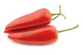 Three red jalapeno peppers `capsicum` Royalty Free Stock Photo