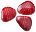 Three red Jasper gemstones isolated