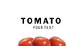 Three red juicy tomatoes. Design for any of your purposes. For logo, products, business cards, menus, brochures and any other adve
