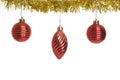 Three red old christmas ornaments Royalty Free Stock Photo