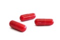 Three Red Pills (Capsules) Royalty Free Stock Photo