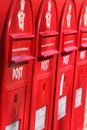 Three red post boxes Royalty Free Stock Photo