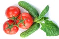 Three red ripe tomatoes Royalty Free Stock Photo