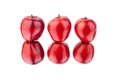 Red apples different sides view on white background isolated close up macro