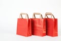 Three red shopping bag.