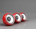 Three red speakers Royalty Free Stock Photo