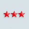 Three Red Stars Rating Royalty Free Stock Photo