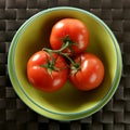 Three red tomatoes branch Royalty Free Stock Photo