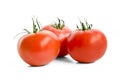 Three red tomatoes isolated on white background Royalty Free Stock Photo