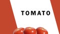 Three red tomatoes. Design for business cards, brochures, menus and more.