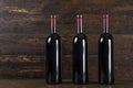 Three red wine bottle Royalty Free Stock Photo