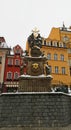 Three religion monument Holy Trinity column in Market square of Karlovy Vary city