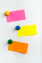 Three empty reminder notes on a white background Royalty Free Stock Photo