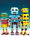 Three Retro Robot toys