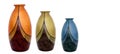Three retro vases isolated