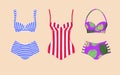 Three retro vintage swimsuits