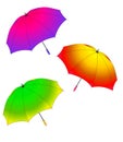 Three revealled umbrella Royalty Free Stock Photo