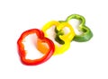 Three rings bell pepper isolated on white background Royalty Free Stock Photo