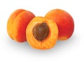 Three ripe apricots Royalty Free Stock Photo
