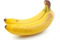 Three Ripe Bananas on a White Background