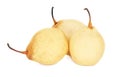 Three ripe Chinese pears (isolated)