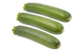 Three ripe courgettes on white background Royalty Free Stock Photo