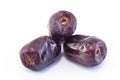 Three Ripe Dates Fruit Isolated on White Royalty Free Stock Photo