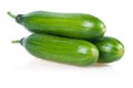 Three Ripe Green Cucumbers Isolated