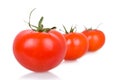 Three ripe isolated tomatoes Royalty Free Stock Photo