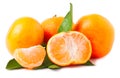 Three ripe mandarins isolated on white background Royalty Free Stock Photo