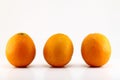 Three ripe oranges isolated on white background Royalty Free Stock Photo