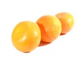 Three ripe oranges isolated on white background Royalty Free Stock Photo