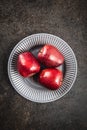 Three ripe red apples Royalty Free Stock Photo
